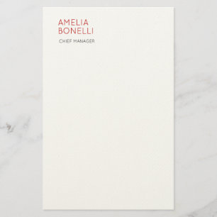 Name Modern Minimalist Professional Plain Casual Stationery