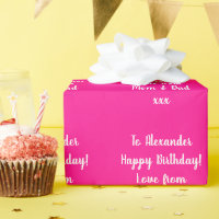 Name Modern Typography Hot Pink Happy Birthday