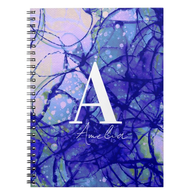 Name | Monogram Abstract Blue Notebook (Front)