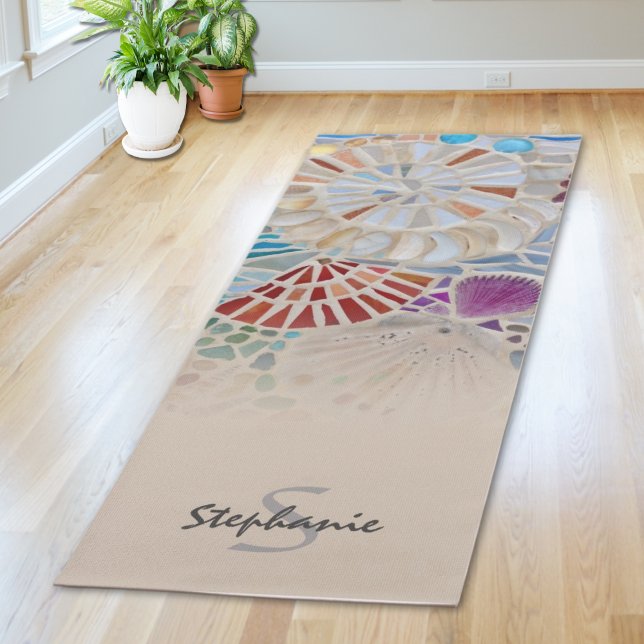 Name Monogram Beach Themed Yoga Mat (Creator Uploaded)