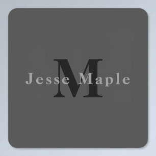 Name & Monogram Dark Grey