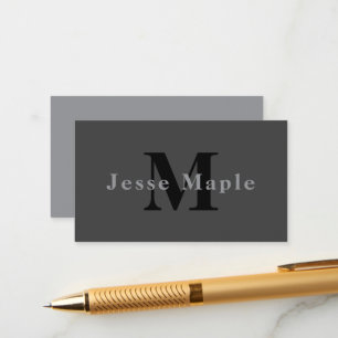 Name & Monogram   Dark Grey Enclosure Card
