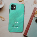 Name Monogram Green Case-Mate iPhone Case<br><div class="desc">This stylish iPhone case is decorated with a watercolor wash design in shades of green.
Easily customizable with your name,  and monogram.
Use the Customize Further option to change the text size,  style,  or color if you wish.</div>