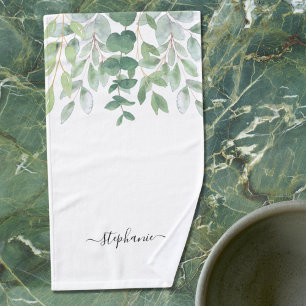 Name Monogram Greenery  Hand Towel