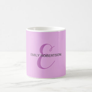 Name Monogram Initial Letter Orchid & Lilac Coffee Mug