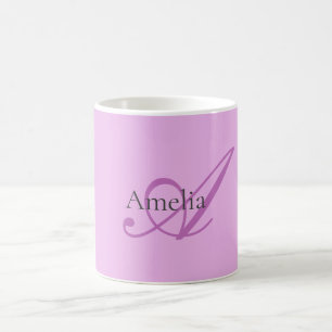 Name Monogram Initial Letter Orchid & Lilac Coffee Mug