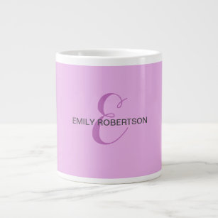 Name Monogram Initial Letter Orchid & Lilac Large Coffee Mug