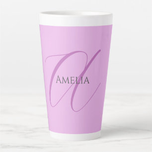 Name Monogram Initial Letter Orchid & Lilac Latte Mug
