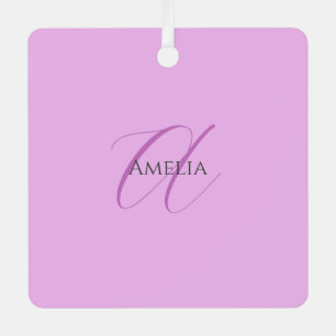 Name Monogram Initial Letter Orchid & Lilac Metal Tree Decoration