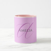 Name Monogram Initial Letter Orchid & Lilac