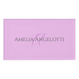 Name Monogram Initial Letter Orchid & Lilac Tag