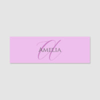 Name Monogram Initial Letter Orchid & Lilac