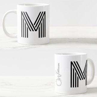 Name & Monogram JumboCup | personalised Initial  Large Coffee Mug