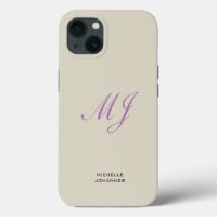 Name Monogram Plain Modern Minimalist