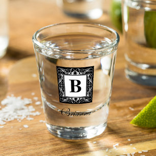Name Monogram Regal Style Shot Glass (Version 1)