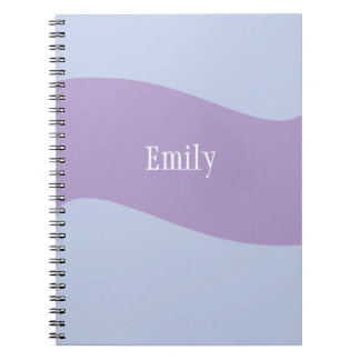 Name Monogram Retro Bold Blue Purple Notebook