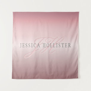 Name & Monogram   Soft FAUX Rose Gold Blush Tapestry