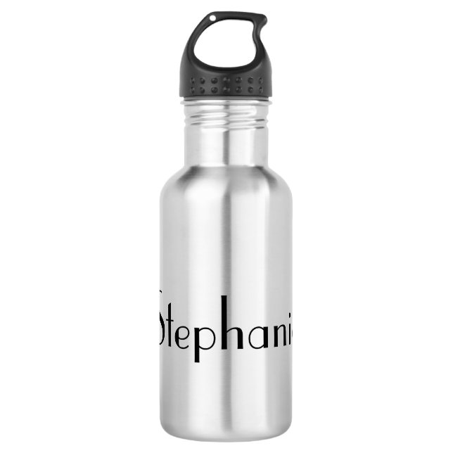 Name Monogram Template Black & White Cool Gift 532 Ml Water Bottle (Front)