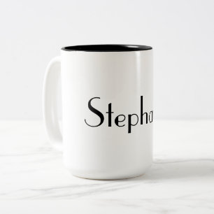 Name Monogram Template Black & White Cool Gift Two-Tone Coffee Mug