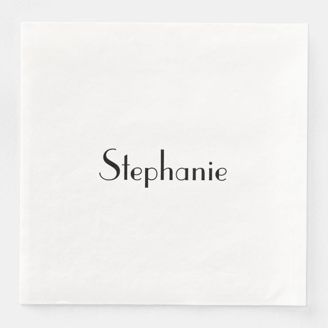 Name Monogram Template Black White Custom 2022 Napkin (Front)
