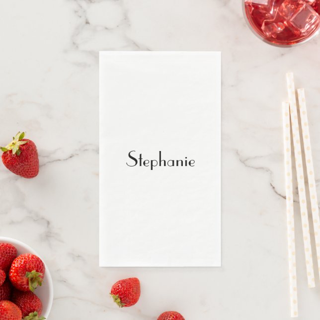Name Monogram Template Black White Custom Cute Napkin (Insitu)