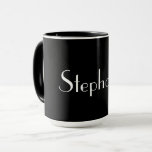 Name Monogram Template Black White Cute Gift 2022 Mug<br><div class="desc">Designed with text template for monogram name and elegant two tone background in black and white,  this makes a beautiful personalised favour or gift for special occasions like weddings,  bridal shower,  birthdays,  anniversary,  holidays etc. You may change the background colour as you wish.</div>