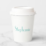 Name Monogram Template Teal Blue White Custom Cute Paper Cups<br><div class="desc">Designed with text template for monogram name and elegant two tone background in teal blue and white,  this is great for occasions like weddings,  bridal shower,  birthdays,  anniversary,  Christmas,  holidays etc. You may change the colour as you wish.</div>