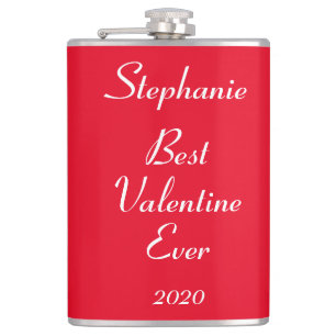 Name Monogram Valentine's Day Funny Cute Cool Gift Hip Flask
