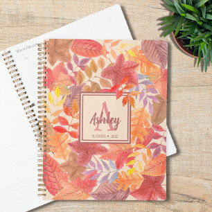 Name Monogram Watercolor Leaves 2022 Planner
