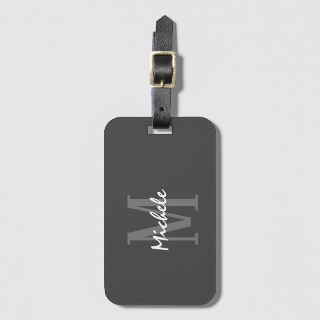 Name monogrammed luggage tag (Front Vertical)