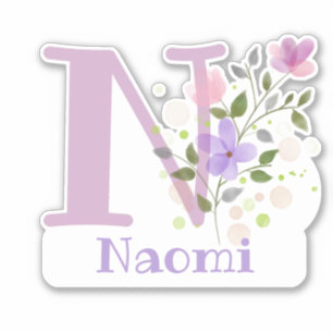 Name Naomi plus Initial with Floral Design