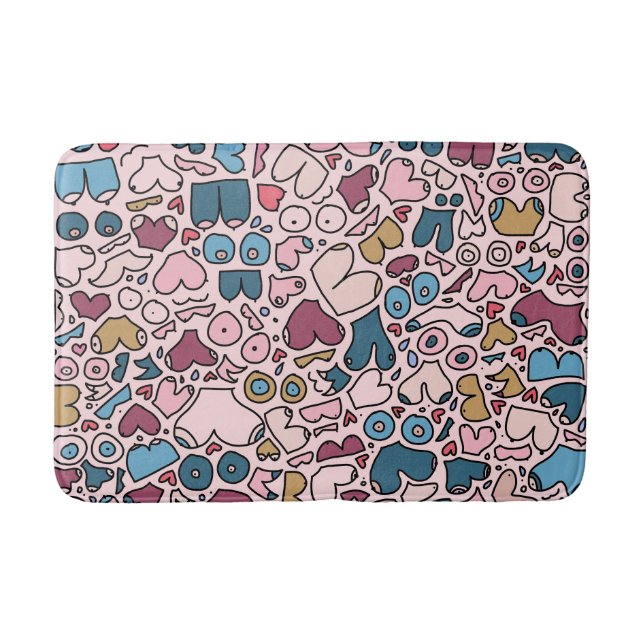 Name neutral breast pattern bath mat (Front)