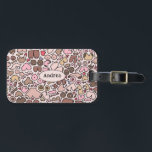 Name neutral breast pattern luggage tag<br><div class="desc">Fun humour breast pattern</div>