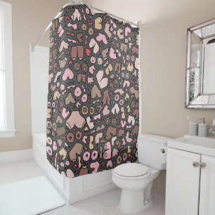 Name neutral breast pattern shower curtain