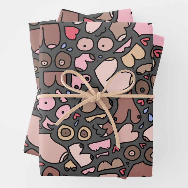 Name neutral breast pattern wrapping paper sheet (In situ)