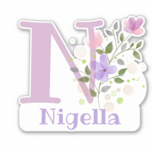 Name Nigella & Initial with Floral Design