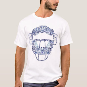 Name & Number Back Print Baseball Catcher T Shirt