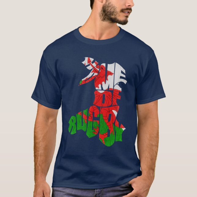 Name & Number Back Print Welsh Rugby T-Shirt (Front)