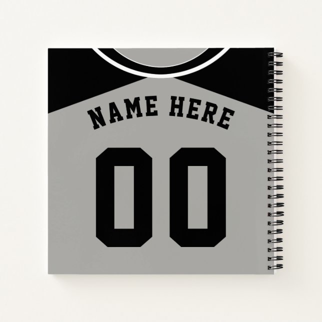 Name & Number Baseball Softball Jersey Notebook (Back)