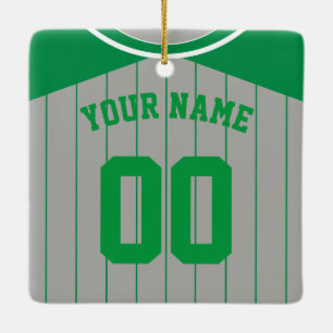 Name & Number Baseball Softball Jersey Template Ceramic Ornament