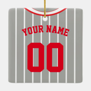 Name & Number Baseball Softball Jersey Template Ceramic Ornament