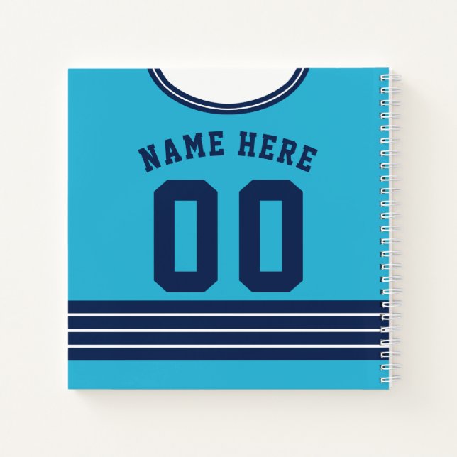Name & Number Custom Hockey Jersey Notebook (Back)