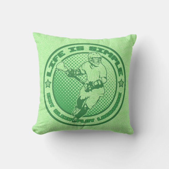 Name & Number Eat Sleep Play Lacrosse Pillow (Front)