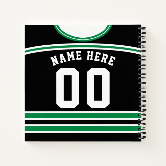 Name & Number Ice Hockey Jersey Notebook (Back)