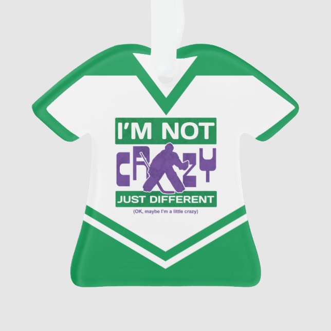 Name & Number Jersey Funny Hockey Goalie Ornament (Front)