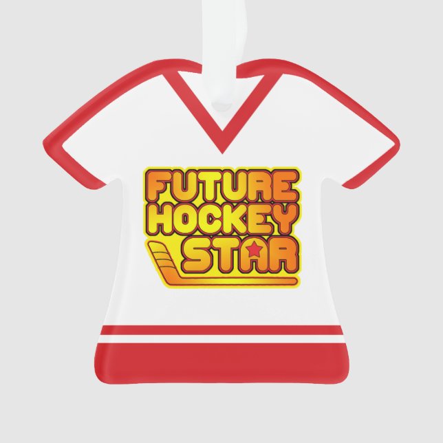 Name & Number Jersey Future Hockey Star Ornament (Front)