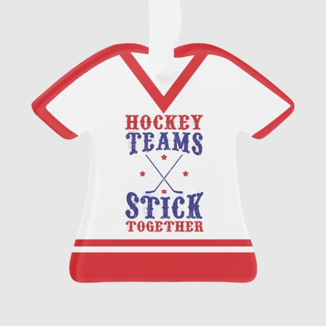 Name & Number Jersey Hockey Teams Ornament (Front)