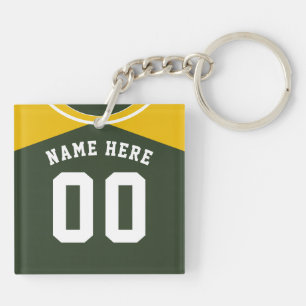 Name & Number Jersey Keyring, Baseball Softball Key Ring