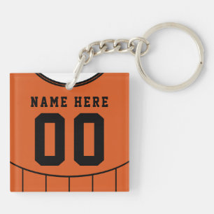 Name & Number Jersey Keyring, Soccer, Football Key Ring