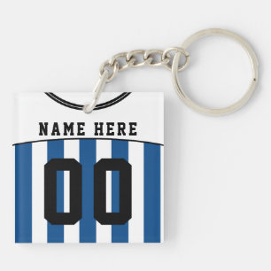 Name & Number Jersey Keyring, Soccer, Football Key Ring